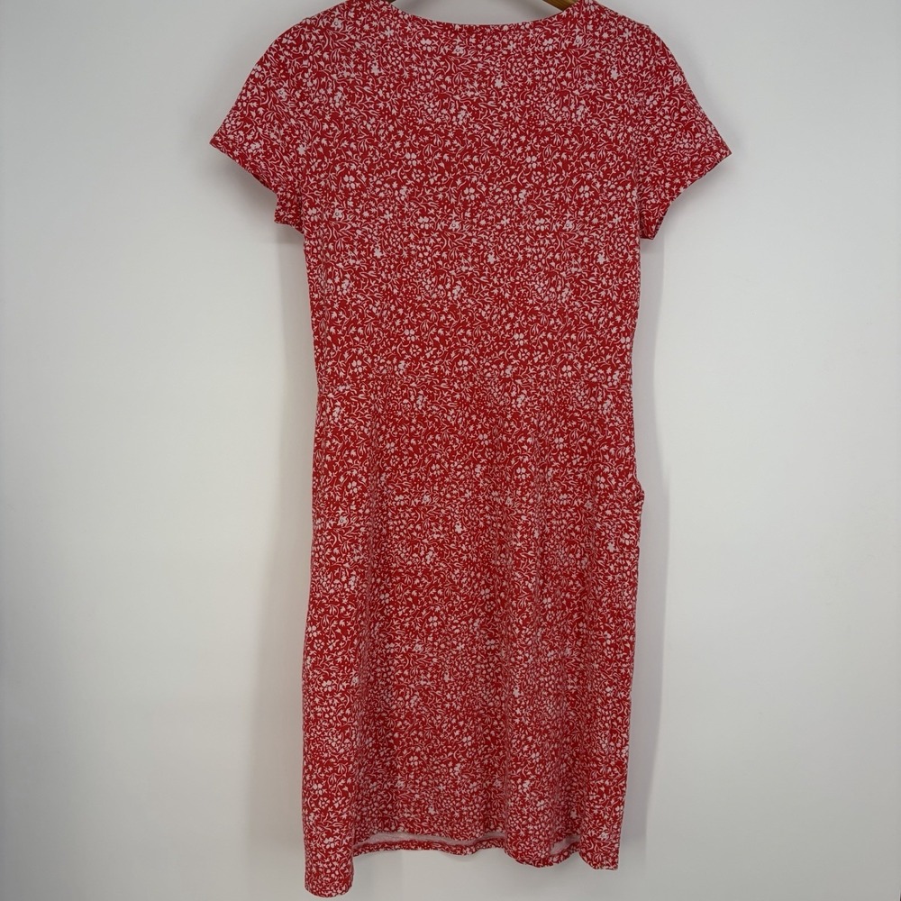 Boden Womens Phoebe Shift Dress 10 Red Floral Cotton Jersey Feminine Preppy 10R - Picture 9 of 9